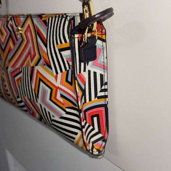 Tory Burch Kerrington geometric T leather crossbody purse bag - Picture 4 of 11